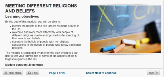 religion belief online training