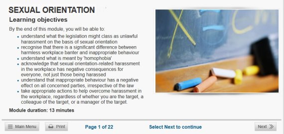 sexual orientation online training